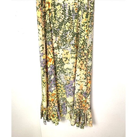 Rails Midi Dress Floral Size M Buttons Down Adalyn Gardenia Sleeveless Ruffle - Picture 8 of 14